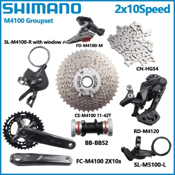 Shimano M4100 2X10Speed Groupset 170 мм 36-26 Т Кольцо Цепи CS 11-42 Т 11-46 Т MTB Кассета С Цепью BB52 hg54 20S Горный Велосипедный Набор