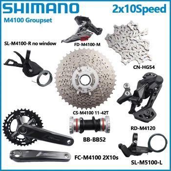 Shimano M4100 2X10Speed Groupset 170 мм 36-26 Т Кольцо Цепи CS 11-42 Т 11-46 Т MTB Кассета С Цепью BB52 hg54 20S Горный Велосипедный Набор