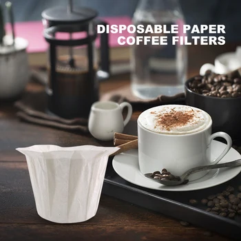 100шт Бумажных фильтров Сменные Белые кофейные бумажные стаканчики Одноразовые фильтры для кофе Фильтры K Cup для Keurig 1.0 2.0