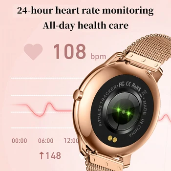 Женские смарт-часы, фитнес-трекер, браслет, спортивные часы, монитор уровня кислорода в крови, сердечного ритма, Умные часы для здоровья, сна для IOS Android