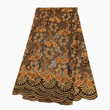 Модная Африканская кружевная ткань Новейшая Сухая кружевная вышивка камнями 100% Хлопок Мягкие ткани Швейцарское Вуалевое кружево Популярный Дубайский стиль