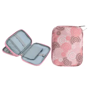 Сумка для хранения спиц Пустая, прочная для набора спиц для игл и ножниц, Розовая сумка для шитья на молнии, сумка для вязания.