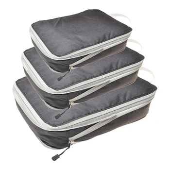 3 шт./компл. Упаковочный куб со сжатием для чемодана для отдыха, портативная двусторонняя молния, сумка для хранения большой емкости, дорожная Верхняя ручка