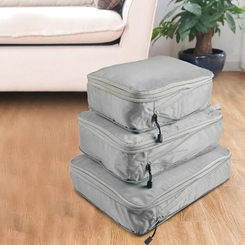 3 шт./компл. Упаковочный куб со сжатием для чемодана для отдыха, портативная двусторонняя молния, сумка для хранения большой емкости, дорожная Верхняя ручка