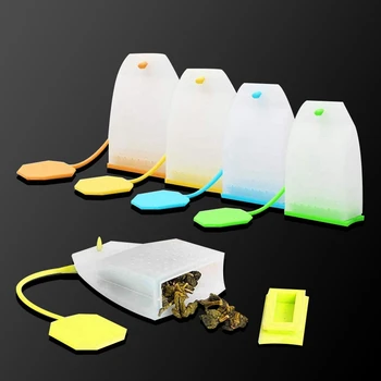 20ШТ креативного квадратного силиконового ситечка для заварки чая в пакетиках