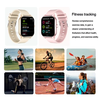 Женские смарт-часы с подключением Bluetooth, музыка, фитнес, Спортивный браслет, Монитор сна, 1,83-дюймовые женские смарт-часы для Android IOS