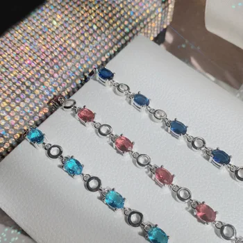 Versa Микроинлайтированный браслет из кристаллов цвета морской волны с покрытием 18 Карат, маленькое свежее универсальное вечернее платье, имитация цветного браслета Topa