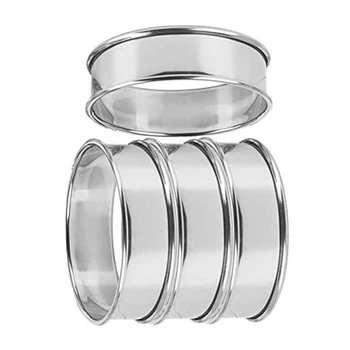 4 Шт. Кольца для маффинов из нержавеющей стали, антипригарные кольца для пышек, кондитерские кольца для любителей выпечки